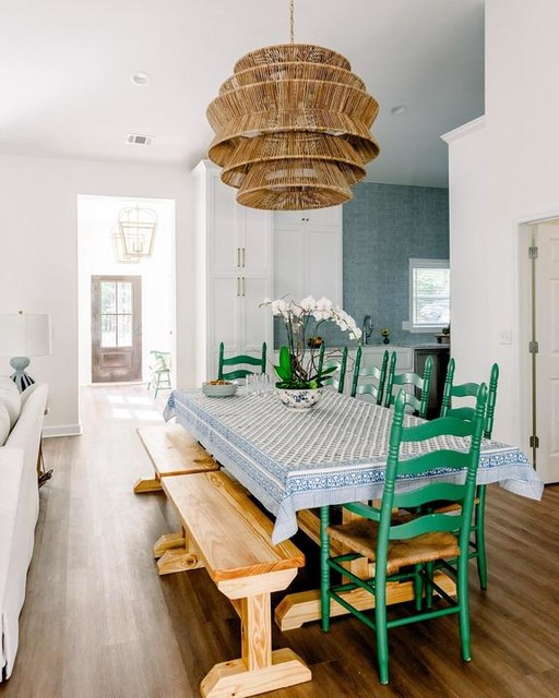 Antigua Drum Rattan Chandelier-Chandelier-Jecanoli