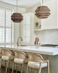 Antigua Drum Rattan Chandelier-Chandelier-Jecanoli