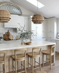Antigua Drum Rattan Chandelier-Chandelier-Jecanoli