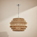 Antigua Drum Rattan Chandelier-Chandelier-Jecanoli