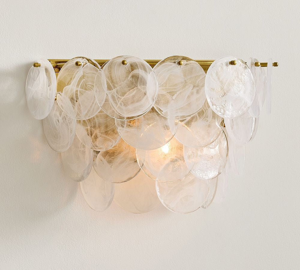 Riviera Glass Disc Sconce 13"-Jecanoli