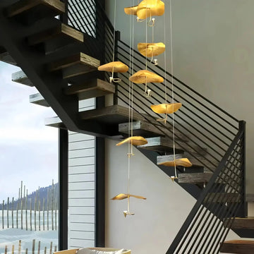 Jenissa Vintage Crystal Staircase Chandelier High Ceiling Luxury Lighting - 10 - LightGoldWarm LightJecanoli