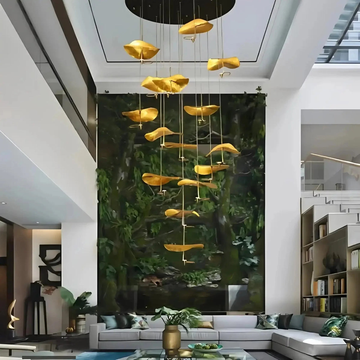 Jenissa Vintage Crystal Staircase Chandelier High Ceiling Luxury Lighting - 20 - LIghtGoldWarm LightJecanoli