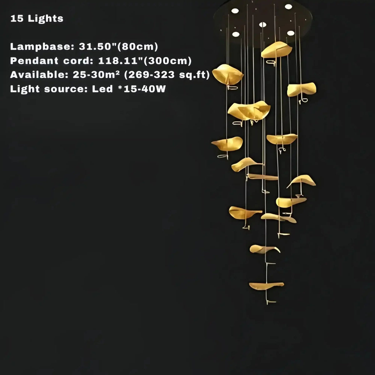 Jenissa Vintage Crystal Staircase Chandelier High Ceiling Luxury Lighting - 3 - LightGoldWarm LightJecanoli