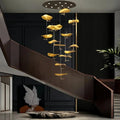 Jenissa Vintage Crystal Staircase Chandelier High Ceiling Luxury Lighting - 15 - LightGoldWarm LightJecanoli