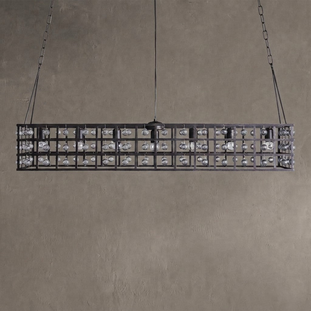 La Cage Rectangular Chandelier 7 Light