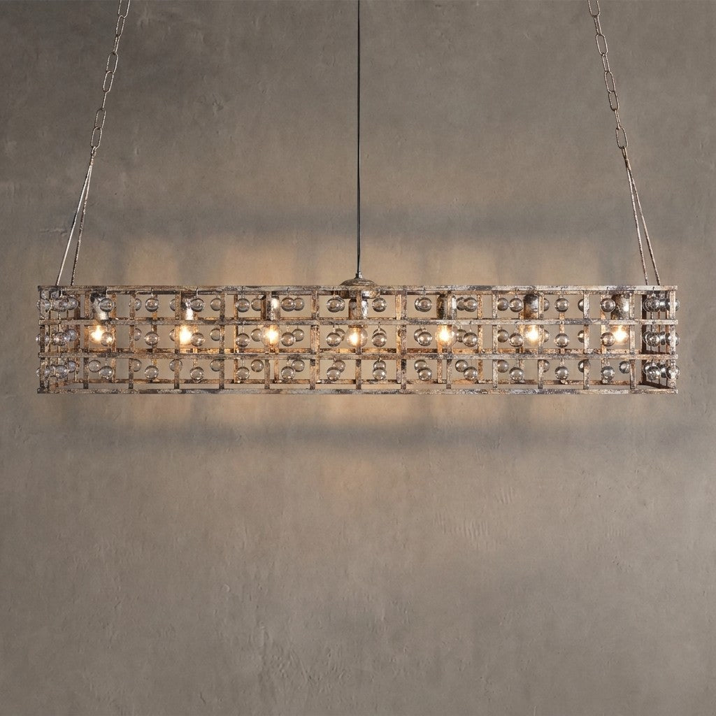 La Cage Rectangular Chandelier 7 Light