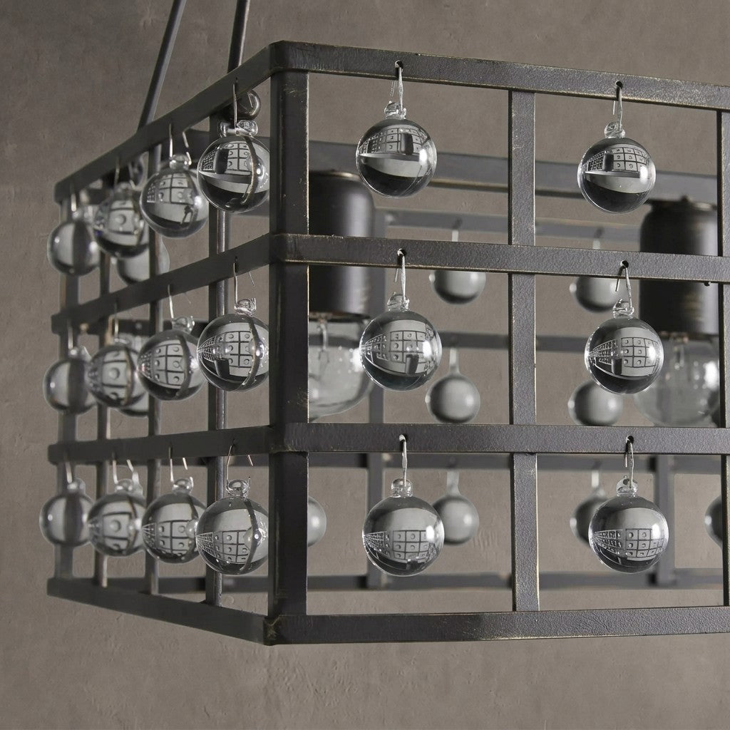 La Cage Rectangular Chandelier 7 Light