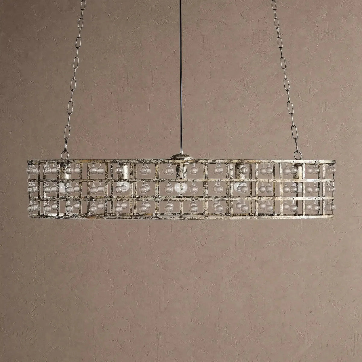 La Caged 5-Light Oval Chandelier - Silver ClayBlushlighting