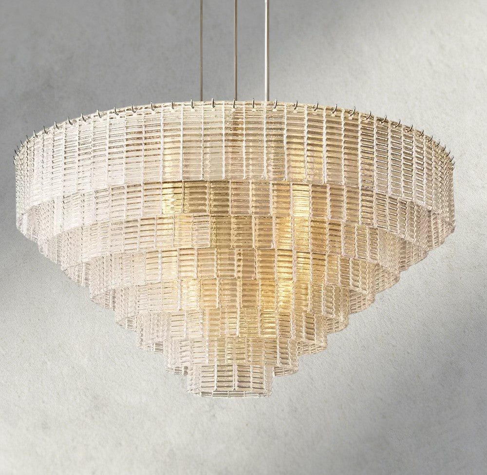 Sirene Clear Glass Round Chandelier 41", 52", 65"-chandelier-Jecanoli