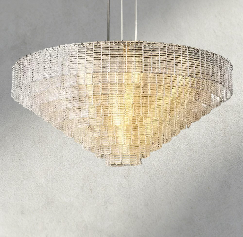 Sirene Clear Glass Round Chandelier 41", 52", 65"-chandelier-Jecanoli