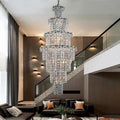 Large Multi - pieces Crystal Chandelier Stylish Ceiling Light Fixture For Foyer Living Room Staircase - D23.6