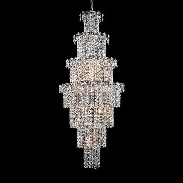 Large Multi - pieces Crystal Chandelier Stylish Ceiling Light Fixture For Foyer Living Room Staircase - D23.6"*H70.9"-Jecanoli