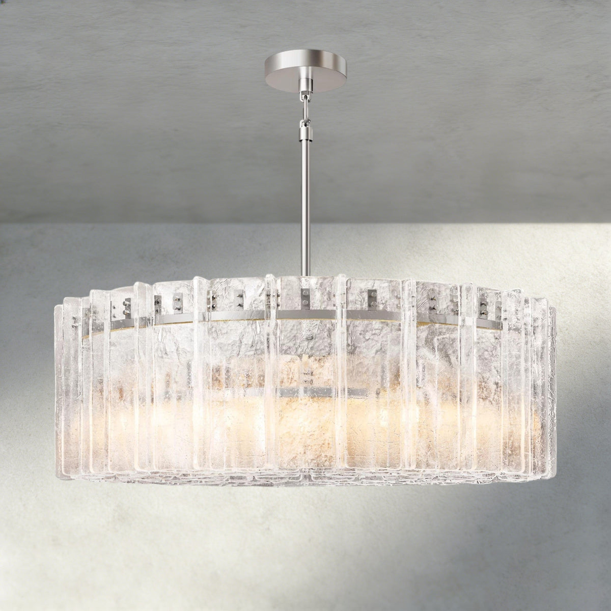 Lattice Clear Glass Round Chandelier 37", 48"-Chandelier-Jecanoli