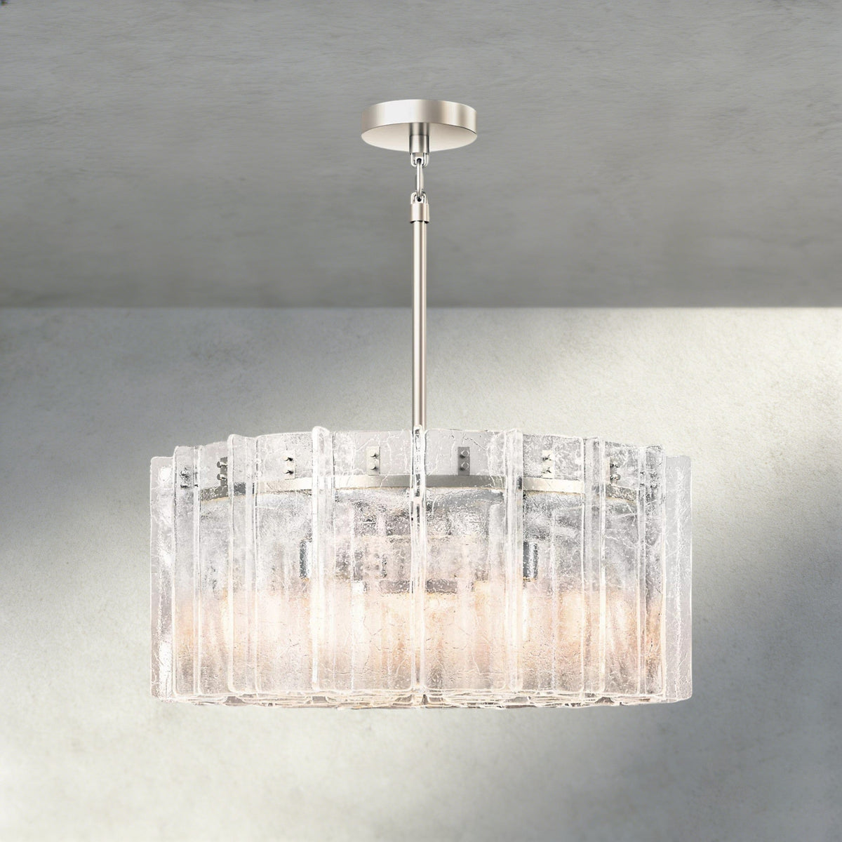 Lattice Clear Glass Round Chandelier 37", 48"-Chandelier-Jecanoli