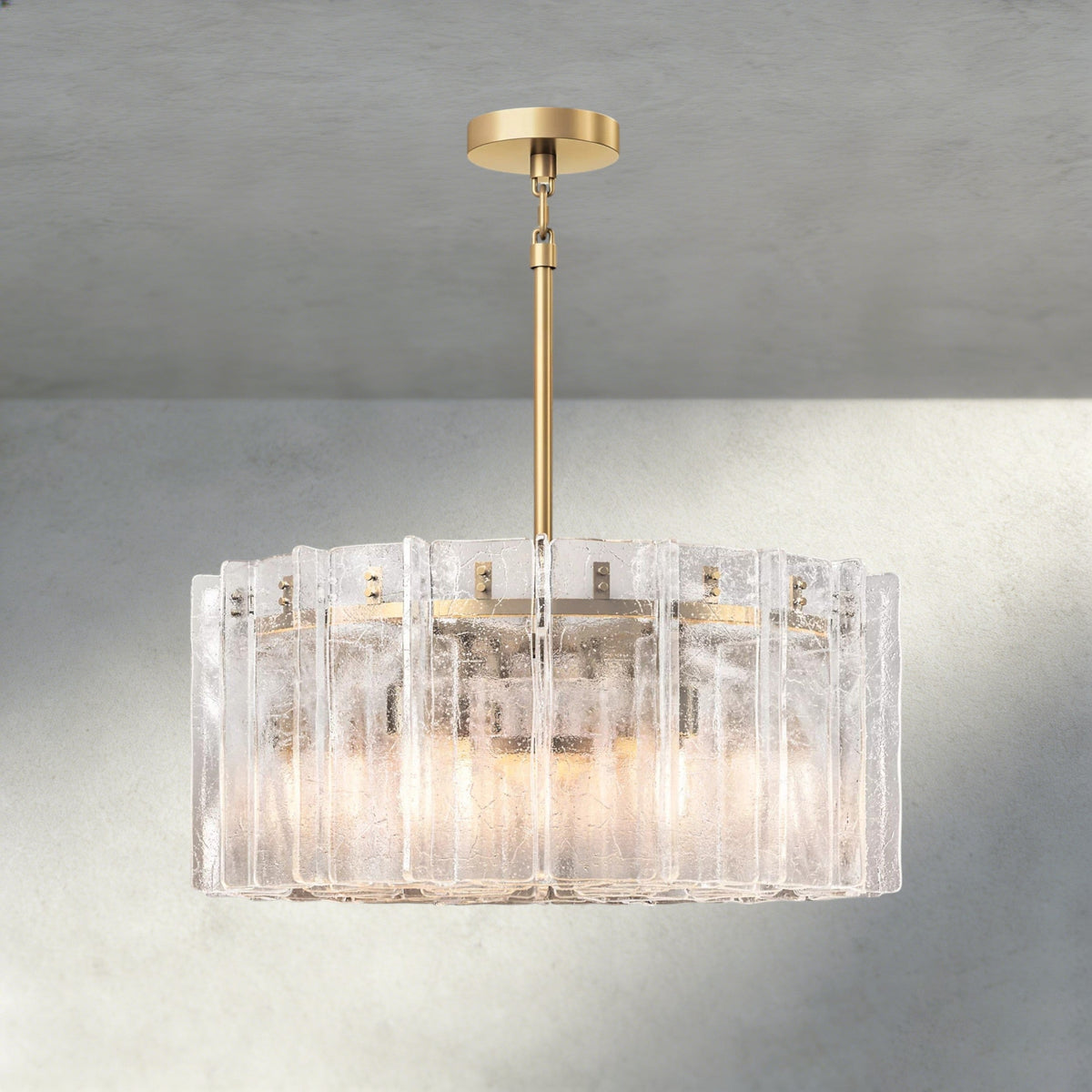 Lattice Clear Glass Round Chandelier 37", 48"-Chandelier-Jecanoli