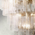 Lattice Clear Glass Tiered Round Chandelier 36