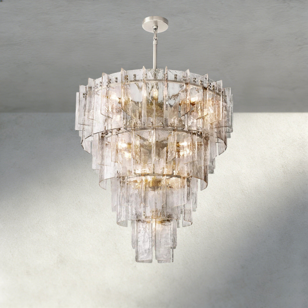 Lattice Clear Glass Tiered Round Chandelier 36", 47"-Chandelier-Jecanoli