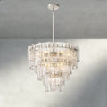 Lattice Clear Glass Tiered Round Chandelier 36