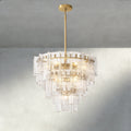 Lattice Clear Glass Tiered Round Chandelier 36