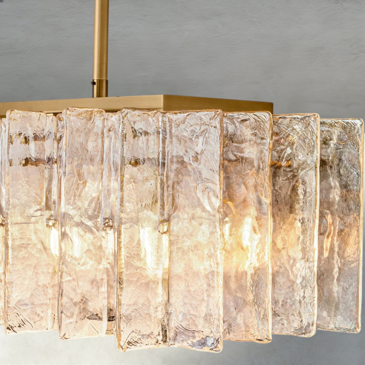 Lattice Smoke Glass Linear Chandelier 49", 67"-Chandelier-Jecanoli