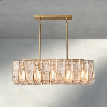 Lattice Smoke Glass Linear Chandelier 49", 67"-Chandelier-Jecanoli