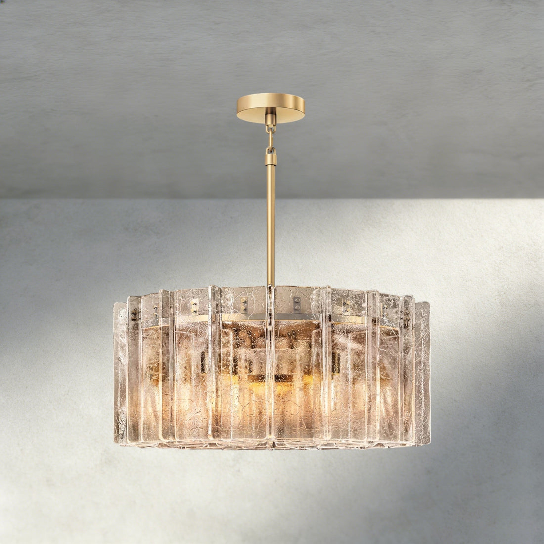 Lattice Smoke Glass Round Chandelier 37", 48"-Chandelier-Jecanoli