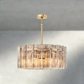 Lattice Smoke Glass Round Chandelier 37