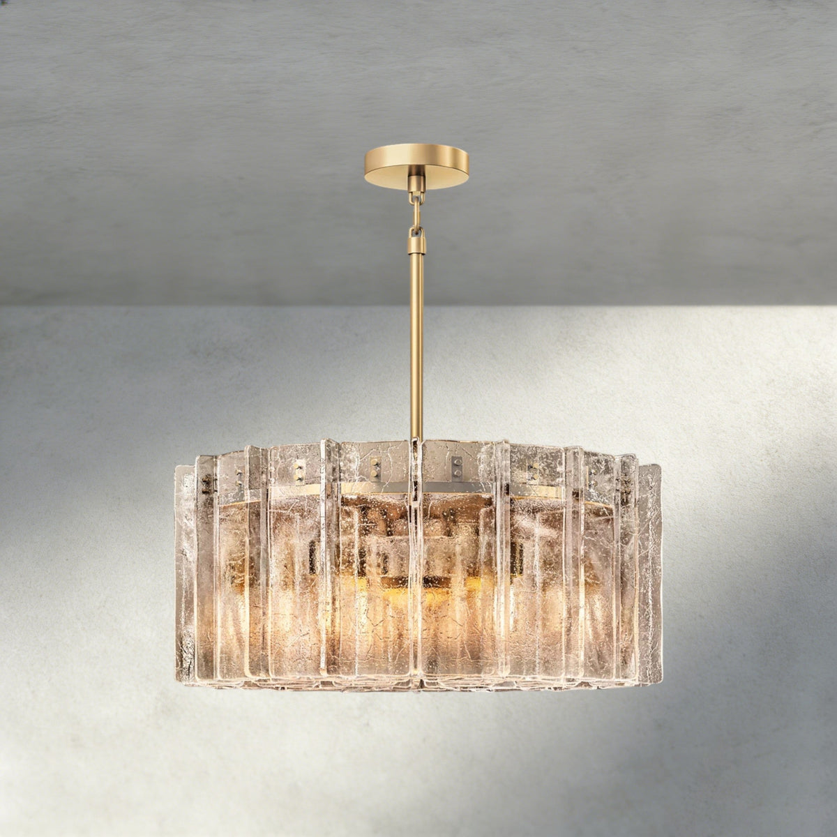 Lattice Smoke Glass Round Chandelier 37", 48"-Chandelier-Jecanoli