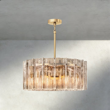 Lattice Smoke Glass Round Chandelier 37", 48"-Chandelier-Jecanoli