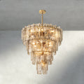 Lattice Smoke Glass Tiered Round Chandelier 36