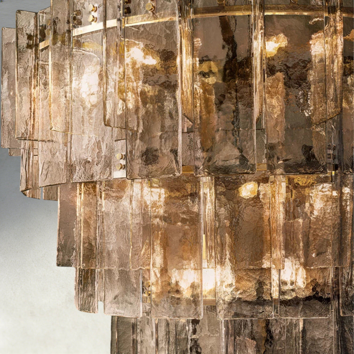 Lattice Smoke Glass Tiered Round Chandelier 36", 47"-Chandelier-Jecanoli