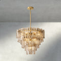 Lattice Smoke Glass Tiered Round Chandelier 36