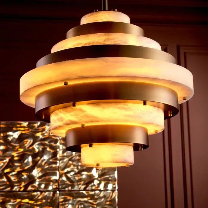 Lazzari Alabaster Chandelier 24" D - Dia24 x H21 in Jecanoli