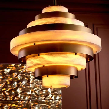 Lazzari Alabaster Chandelier 24" D - Dia24 x H21 in Jecanoli