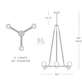 Letitia Crystal Chandelier 3 Light - Manor Lights
