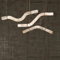 Liberty Curved Pendant Alabaster Chandelier, Pendant Light Over Dining Table-Jecanoli