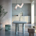 Liberty Curved Pendant Alabaster Chandelier, Pendant Light Over Dining Table-Jecanoli