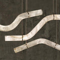 Liberty Curved Pendant Alabaster Chandelier, Pendant Light Over Dining Table-Jecanoli
