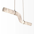 Liberty Curved Pendant Alabaster Chandelier, Pendant Light Over Dining Table-Jecanoli