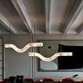 Liberty Curved Pendant Alabaster Chandelier, Pendant Light Over Dining Table-Jecanoli