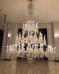 Light Luxury Classic Long Version Tiered Candle Light Crystal Chandelier for High-ceiling Rooms/Living Room - 84 Lights/D79.92