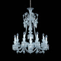 Light Luxury Classic Long Version Tiered Candle Light Crystal Chandelier for High-ceiling Rooms/Living Room - 12 Lights/D31.89