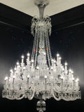 Light Luxury Classic Long Version Tiered Candle Light Crystal Chandelier for High-ceiling Rooms/Living Room - 84 Lights/D79.92