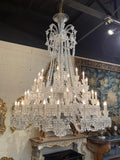 Light Luxury Classic Long Version Tiered Candle Light Crystal Chandelier for High-ceiling Rooms/Living Room - 48 Lights/D55.12