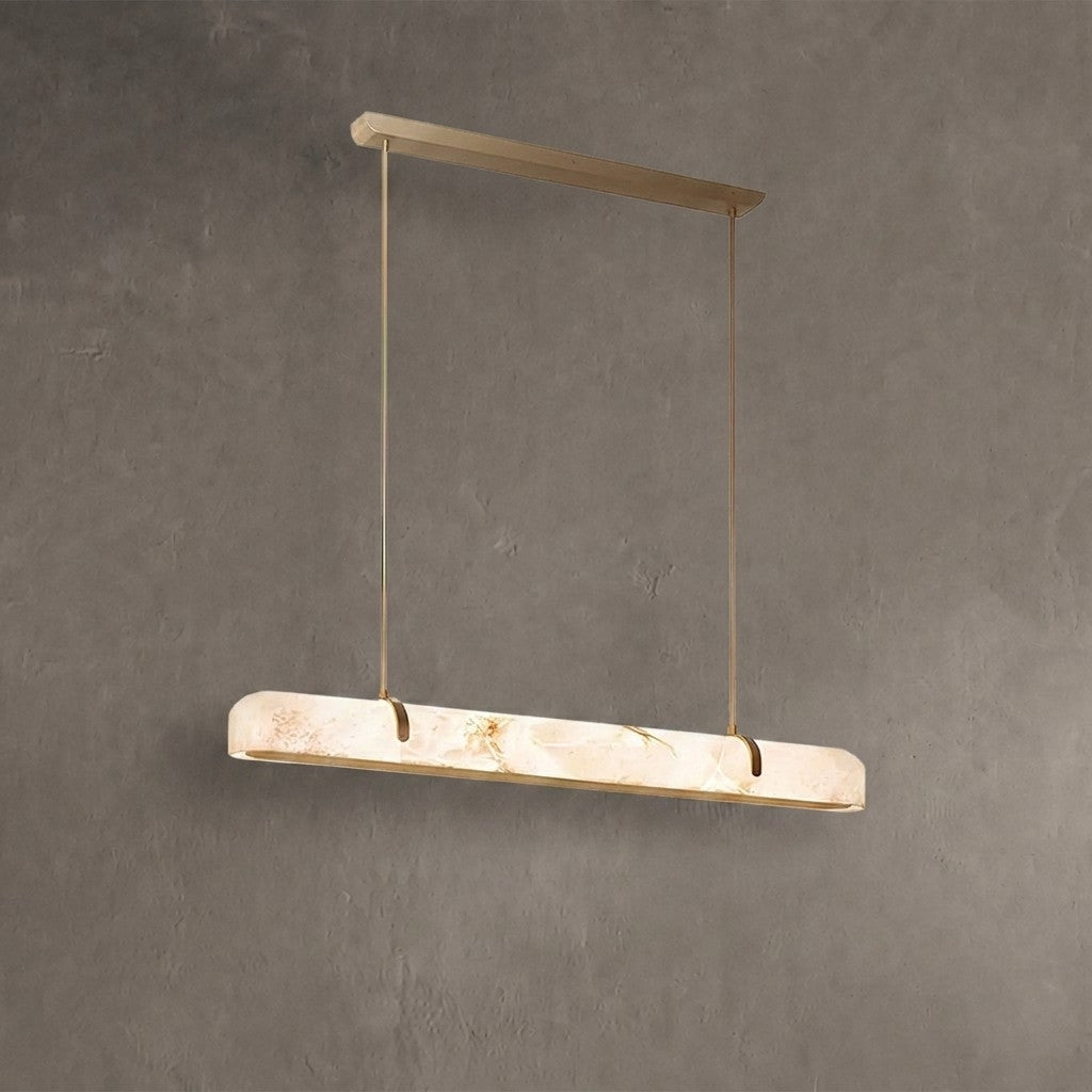 Linear Alabaster Chandelier, Kitchen Island Pendant Light