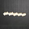 Linear Alabaster Cube Chandelier 6-Light Brass Island Pendant Light - 10-Lights ∅ 47.2