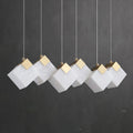 Linear Alabaster Cube Chandelier 6-Light Brass Island Pendant Light - 10-Lights ∅ 47.2