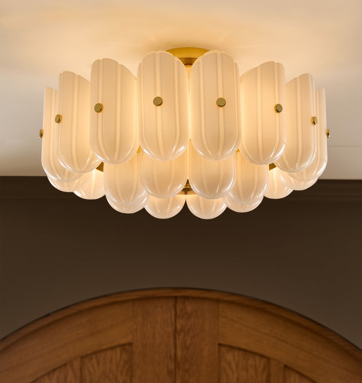 Lorna LED Double Tier Flush Mount 25"-Chandelier-Jecanoli