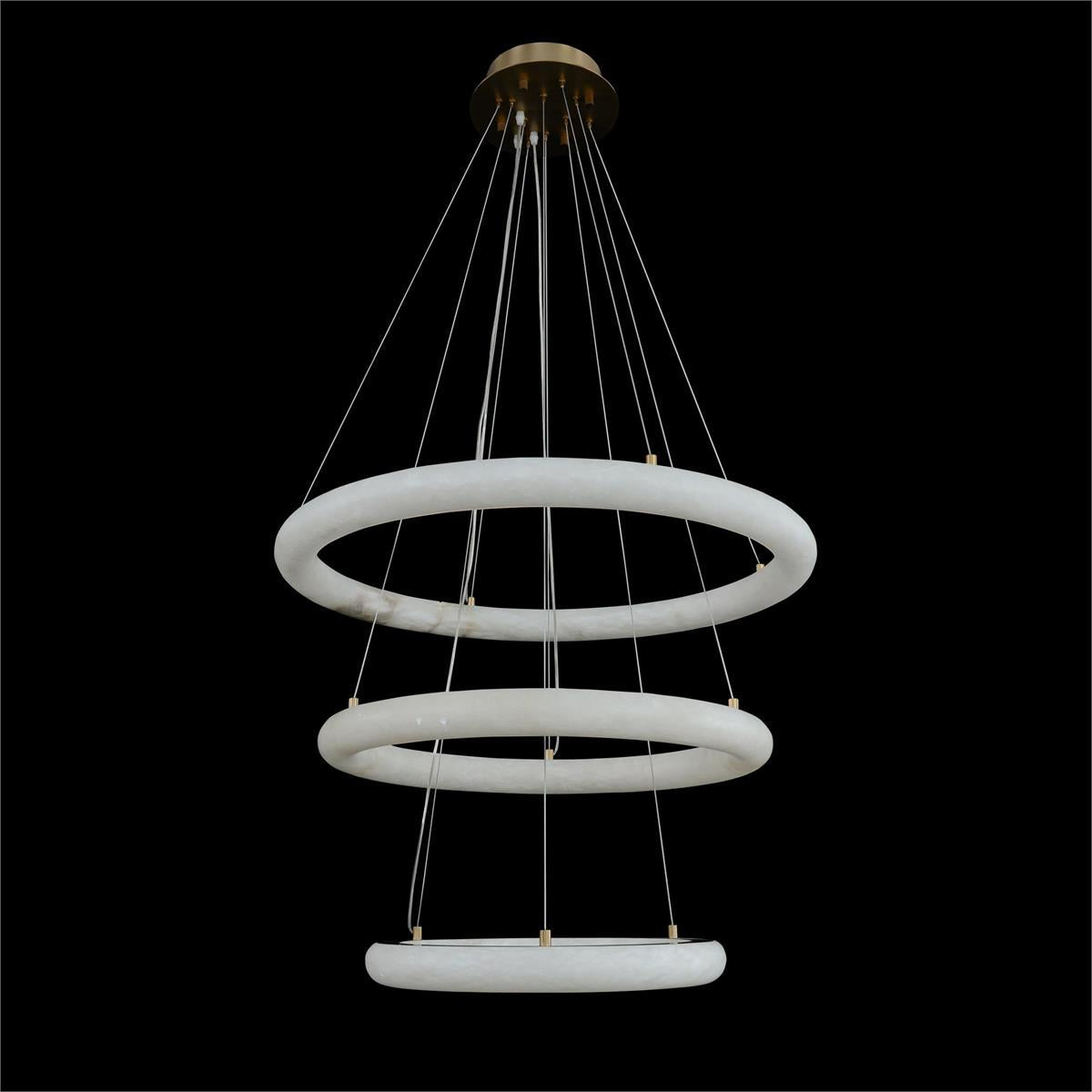Luca Three-Tier Alabaster Pendant Chandelier - Jecanoli